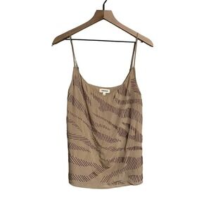 L’AGENCE Cora Tank Taupe Embellished Beaded Cropped Small